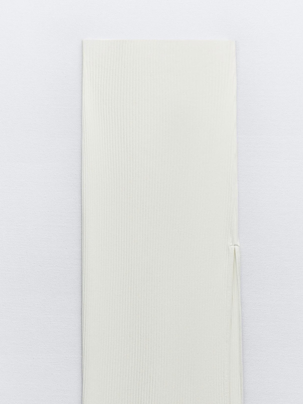 Zara White Ribbed Midi Skirt
